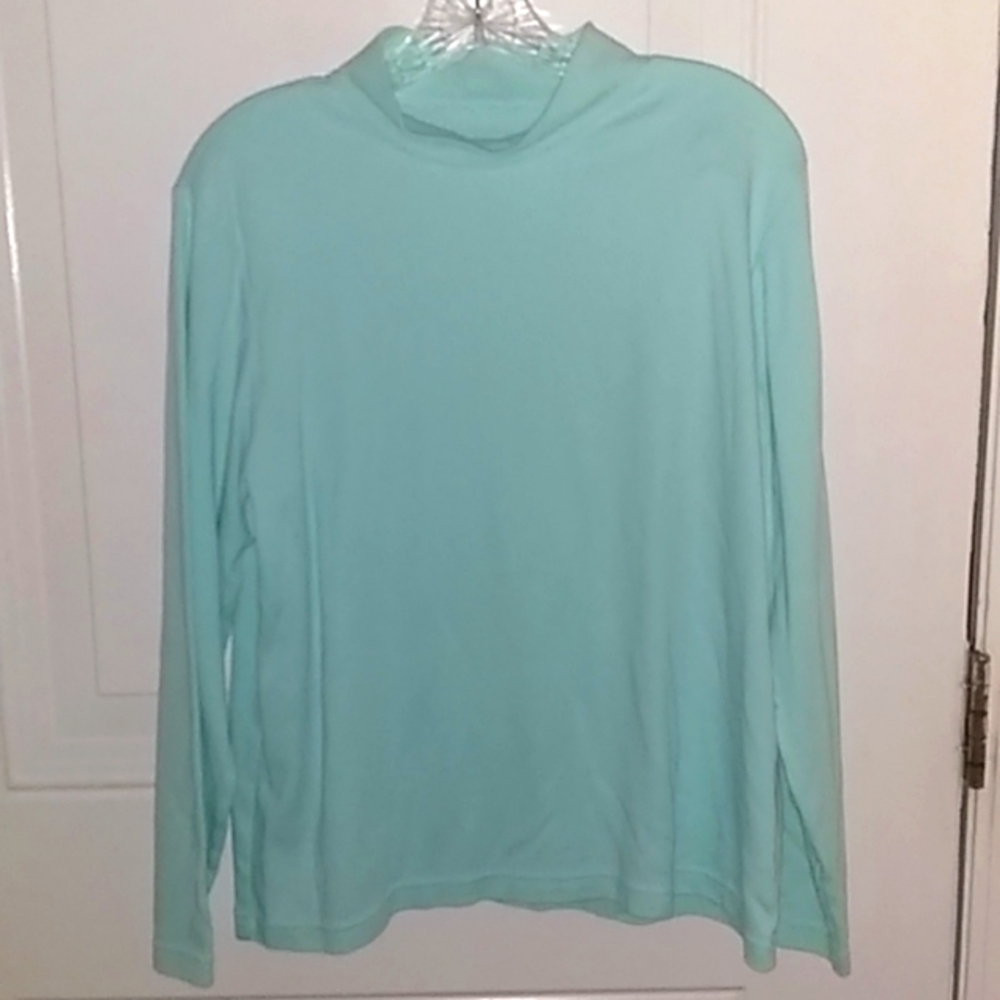 aqua LS mock tee